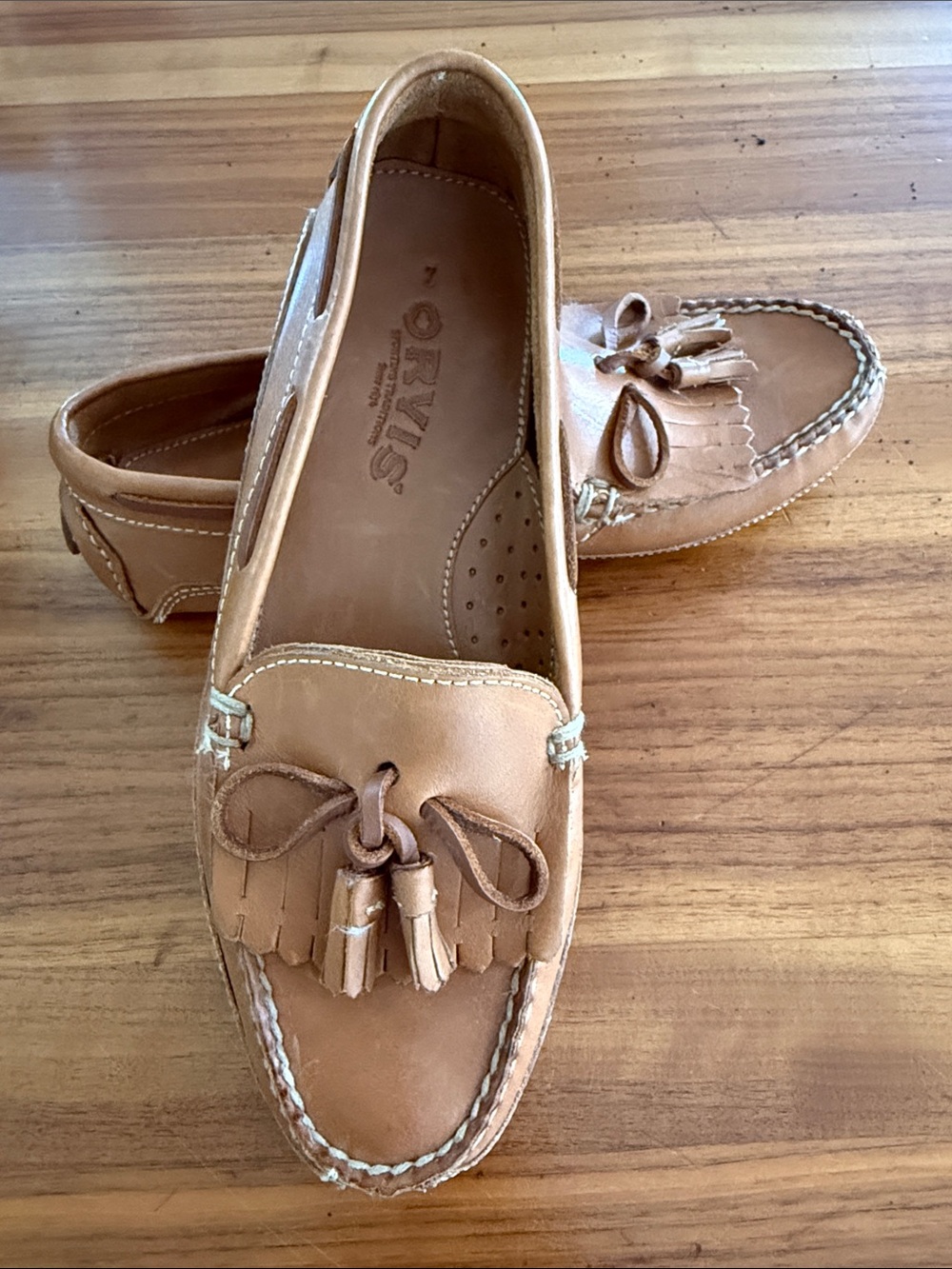 ORVIS Leather Kiltie Tassel Loafers Driving Shoes Mens sz 7